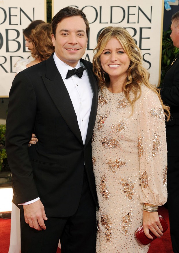  Jimmy Fallon (L) and wife producer Nancy Juvonen