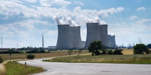 Nuclear Power Plant Under the Blue Sky