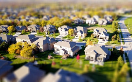 High Angle Shot of Suburban Neighborhood