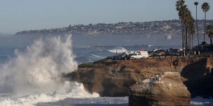 Large Surf Hits Southern California Coast