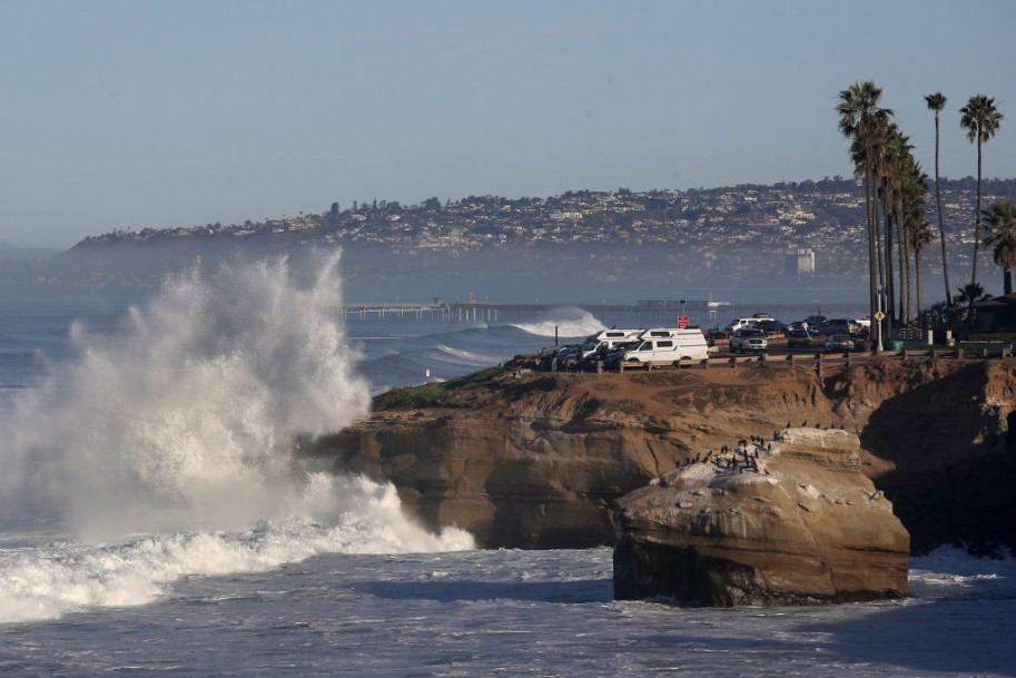 Large Surf Hits Southern California Coast