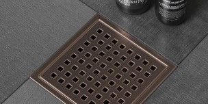 WEBANG 6 Inch Square Shower Floor Drain With Flange