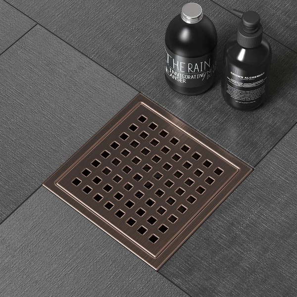 WEBANG 6 Inch Square Shower Floor Drain With Flange