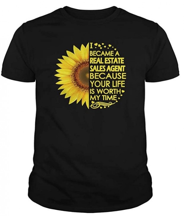 Real Estate Sales Agent Sunflower T-Shirts